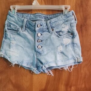 Arizona Jean Company Women's Light Wash Ripped Denim Shorts